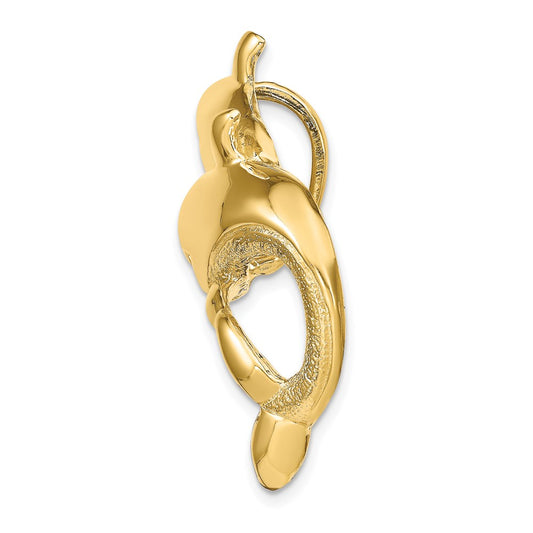 14k Large Double Dolphins Omega Slide