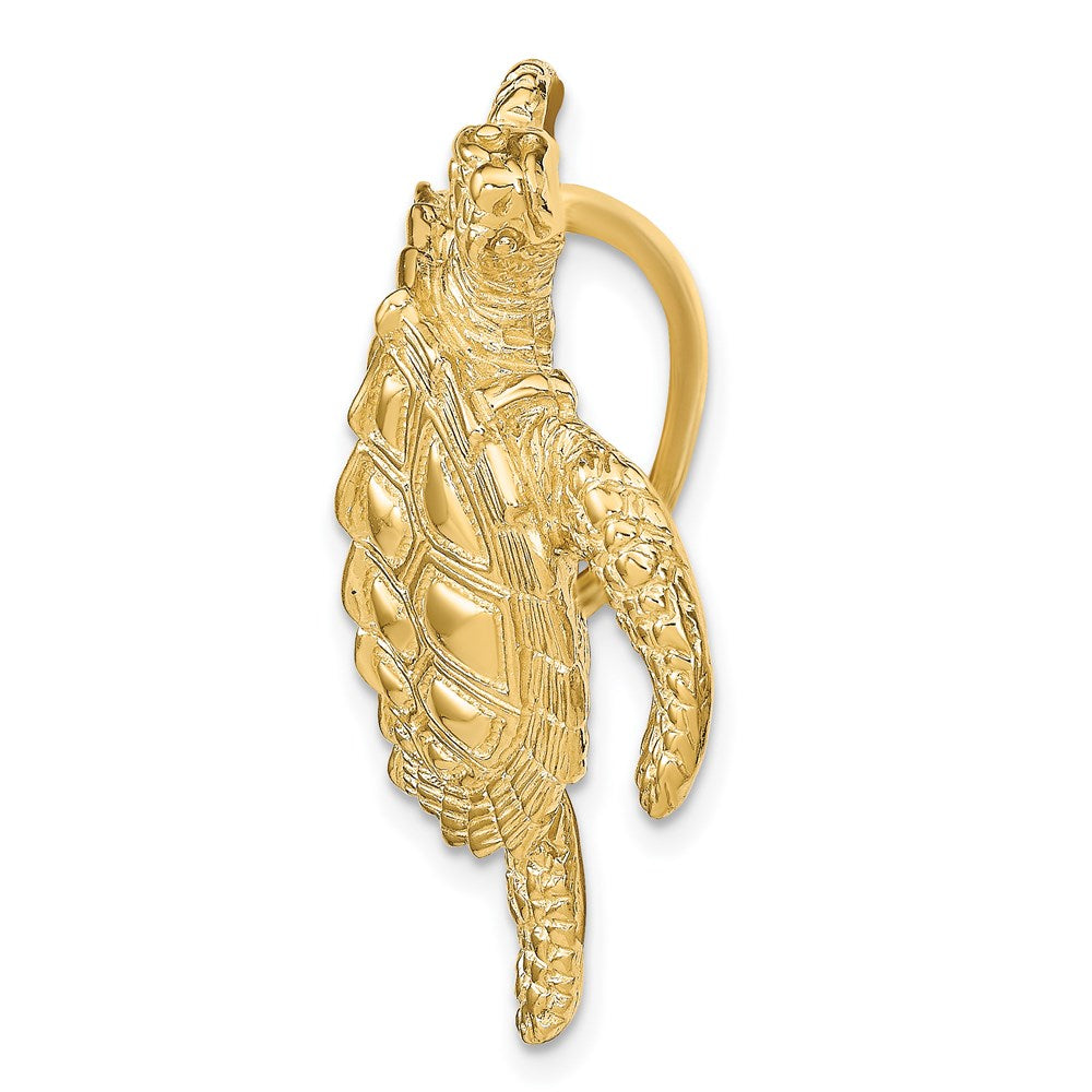 14k Large Sea Turtle Omega Slide