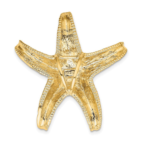 14k Large Textured Starfish Omega Slide