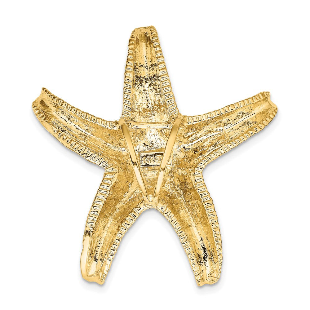 14k Large Textured Starfish Omega Slide