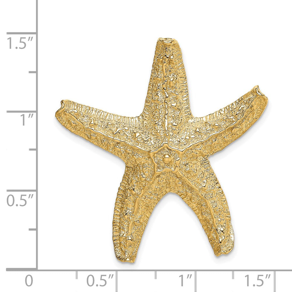 14k Large Textured Starfish Omega Slide