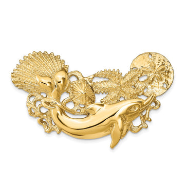 14k Large Dolphin and Shell Cluster Omega Slide