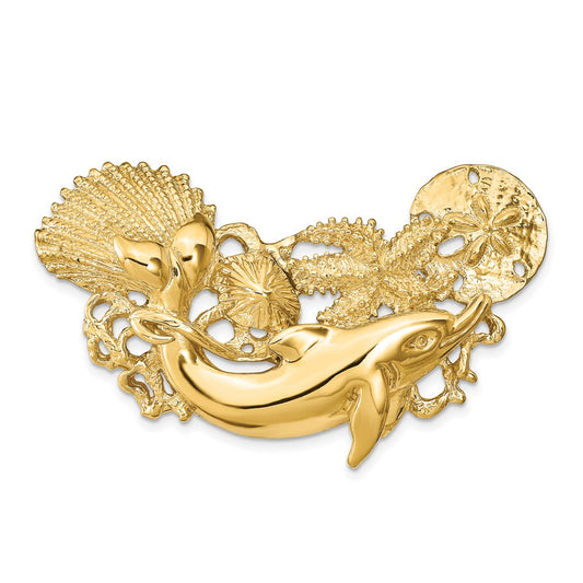 14k Large Dolphin and Shell Cluster Omega Slide