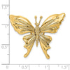 14k Polished and Beaded Butterfly Omega Slide