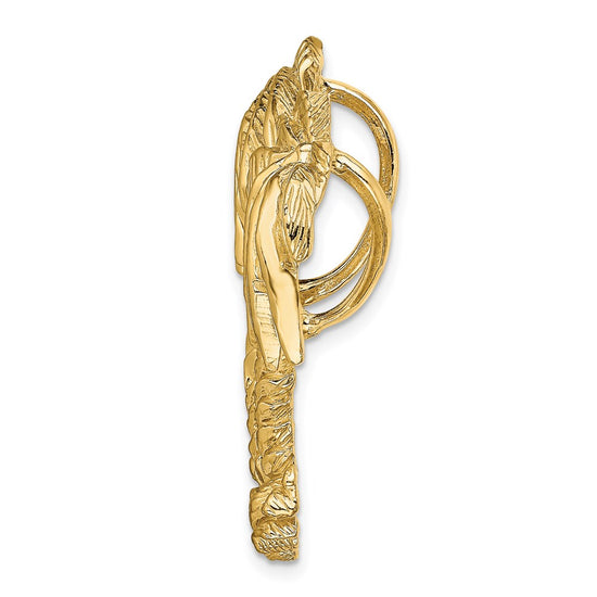 14k Large Double Palm Tree Omega Slide