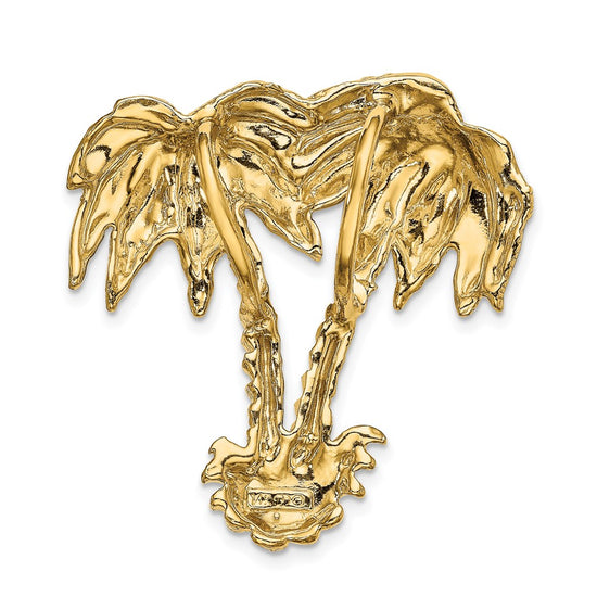 14k Large Double Palm Tree Omega Slide