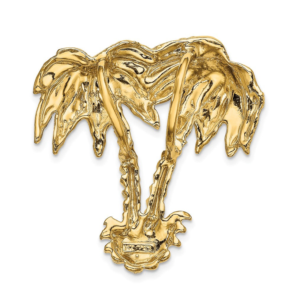 14k Large Double Palm Tree Omega Slide