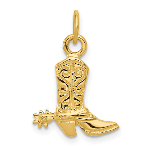14k 3-D Cowboy Boot with Spur Pendant
