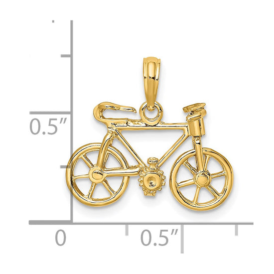 14k 3-D Bicycle with Moveable Pedals and Wheels Charm