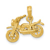 14k 3-D Motorcycle with Moveable Wheels Pendant