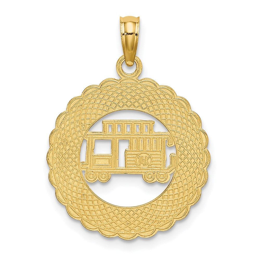 14k GATLINBURG TENNESSEE with Trolley Car in Circle Charm