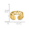 14k Diamond-cut  X & Heart Toe Ring