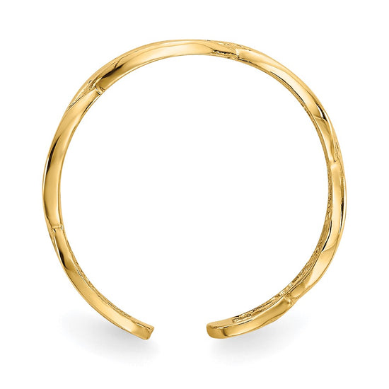 14k Weave Toe Ring