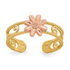 14k Two-tone Flower Toe Ring