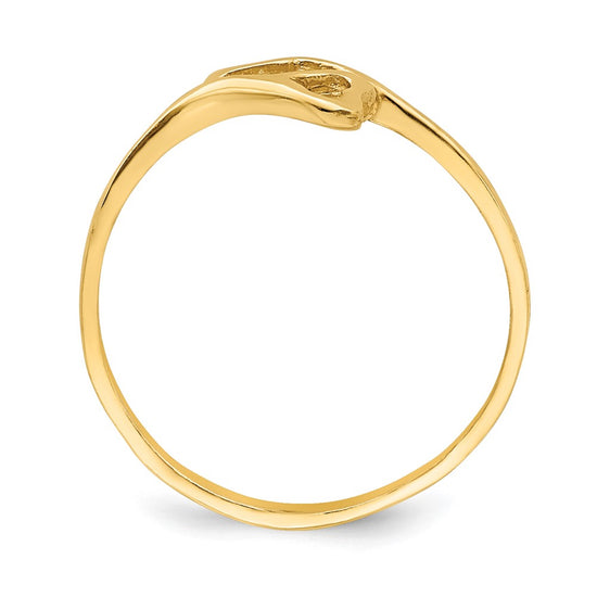 14k Double Heart Size 3 Baby / Childs Bypass Ring