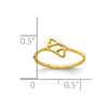 14k Double Heart Size 3 Baby / Childs Bypass Ring