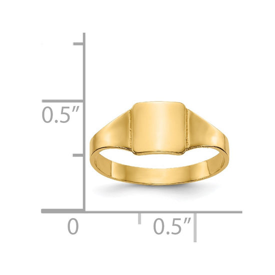 Gold Polished Children's Signet Rings