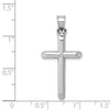 14k White Gold Hollow Cross Pendant