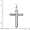 14k White Gold Hollow Cross Pendant