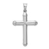 14k White Gold Hollow Cross Pendant
