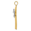 14k Two-tone Cross with Butterfly Pendant