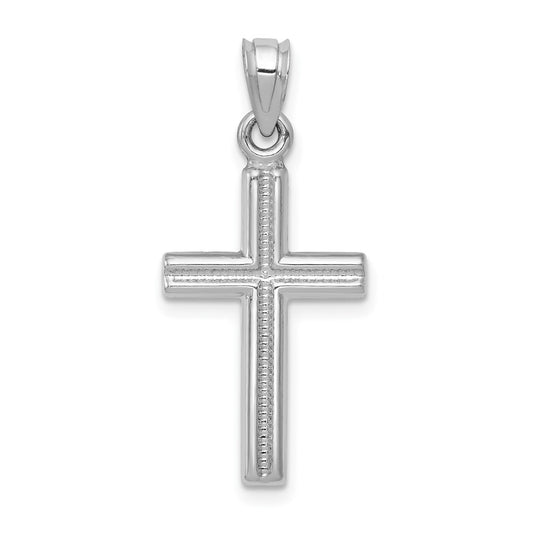 14k White Gold Cross Pendant