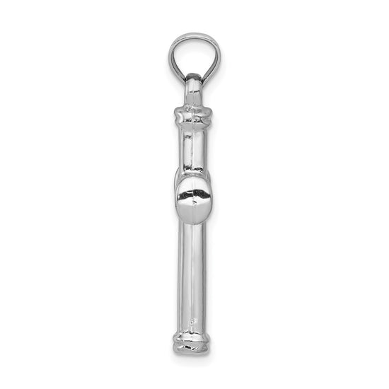 14k White Gold Hollow Cross Pendant