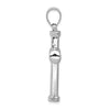 14k White Gold Hollow Cross Pendant