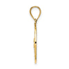 14K Fancy Filigree and Diamond Cut Charm