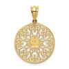 14K Fancy Filigree and Diamond Cut Charm