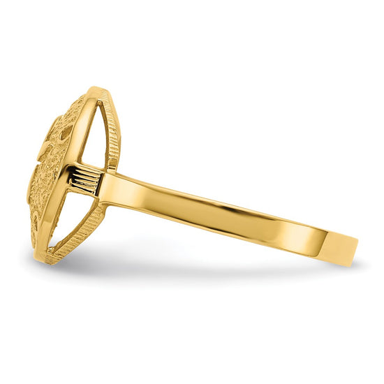 14k Polished Sand Dollar Ring
