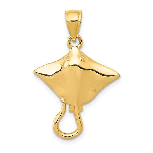 Gold Polished Stingray Pendants