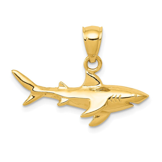 Gold Polished Shark Pendants