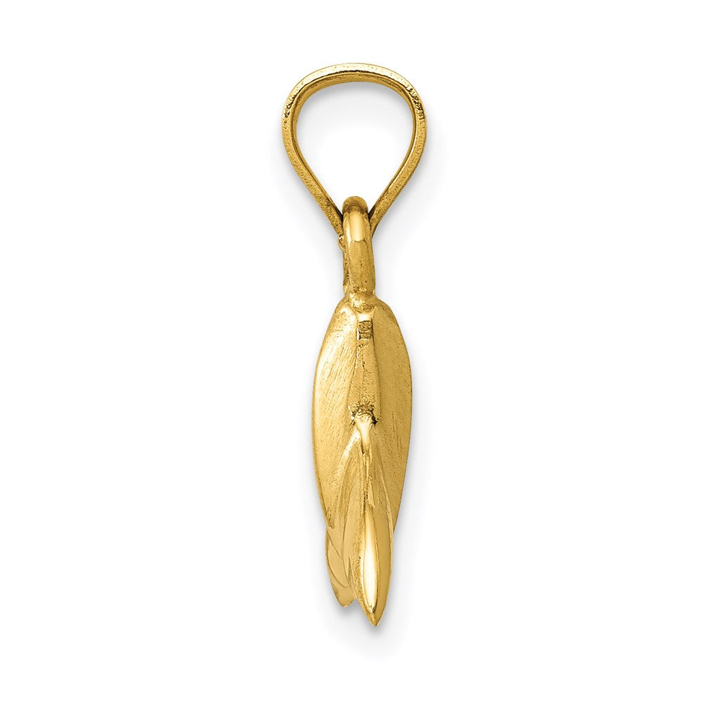 Gold Polished Whale Tail Pendants
