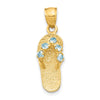 14k 3-D March/Blue CZ Birthstone Flip Flop Pendant