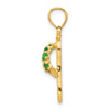 14k 3-D May/Green CZ Birthstone Flip Flop Pendant