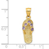 14k 3-D June/Red CZ Birthstone Flip Flop Pendant