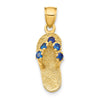 14k 3-D September/Blue CZ Birthstone Flip Flop Pendant