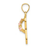 14k 3-D October/Pink CZ Birthstone Flip Flop Pendant