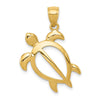 Gold Polished Turtle Pendants