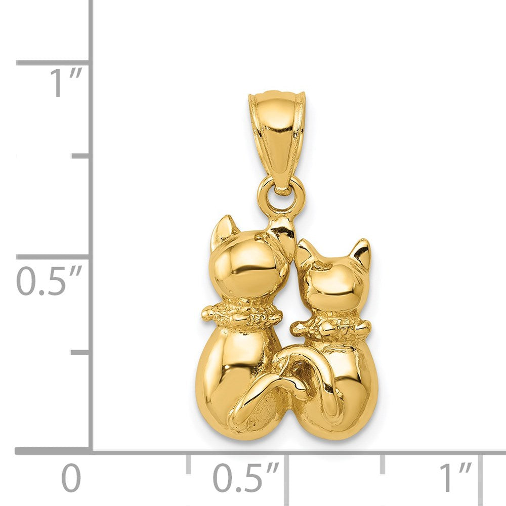 Gold Polished Cat Pendants