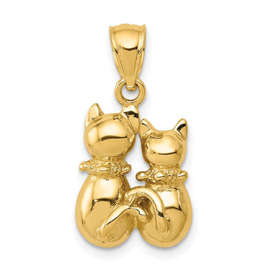 Gold Polished Cat Pendants