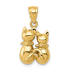 Gold Polished Cat Pendants
