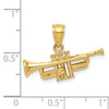 14K 3-D Trumpet Pendant