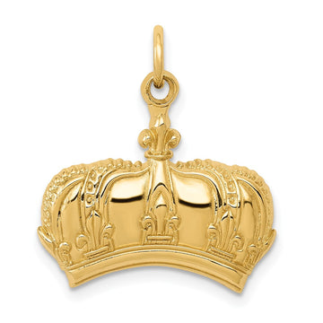 14k Fleur De Lis Crown Charm