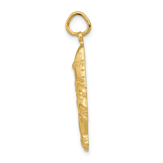 Gold Polished Nefertiti Pendant