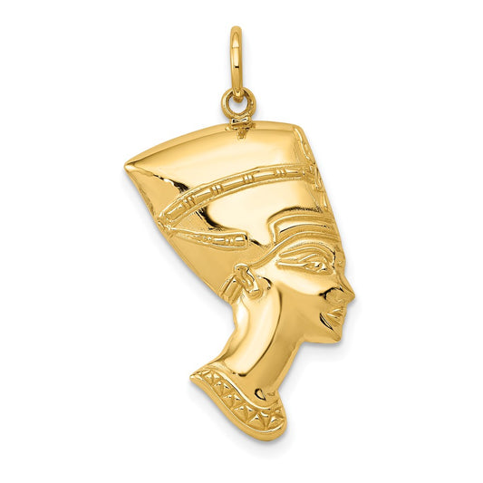 Gold Polished Nefertiti Pendant