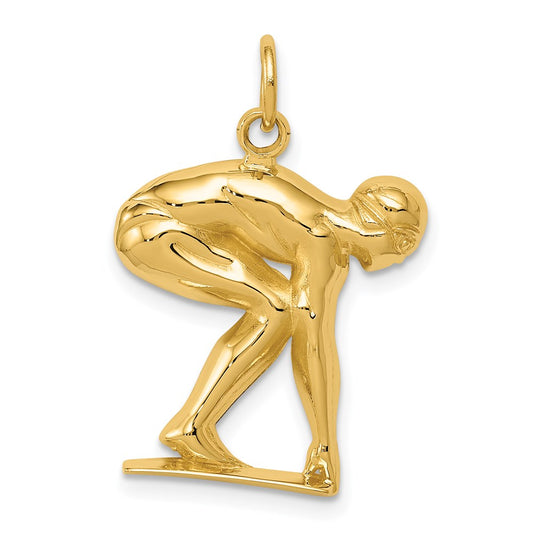 Gold Polished Swimming Pendants