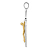 14k Two-tone Crucifix with Flower Center Pendant