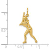 14k Female Baseball Batter Charm